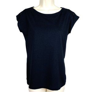 Womens Talbots Petites Sz Sp Black Short Sleeve T-Shirt Top
